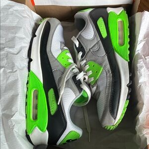 Nike Air Max White and Neon Green Sneakers